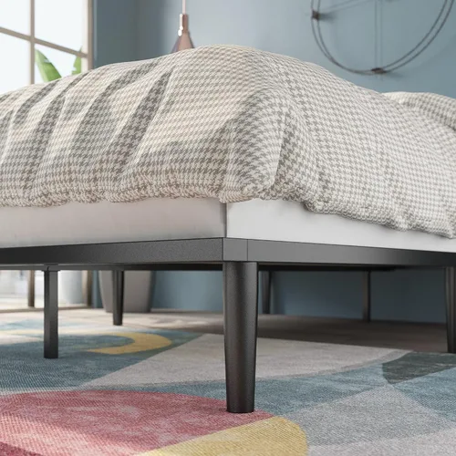 Miniatura 4 de Zinus Parker - Cama de plataforma con patas cónicas, soporte de listones de madera, no necesita somier, fácil montaje, tamaño matrimonial