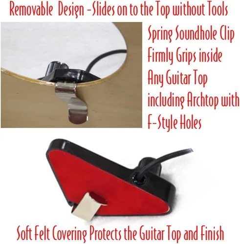 Miniatura 4 de GSP-1 Pastilla acústica para guitarra acústica con cable de 9 pies y enchufe de 1/4", Transductor Deluxe