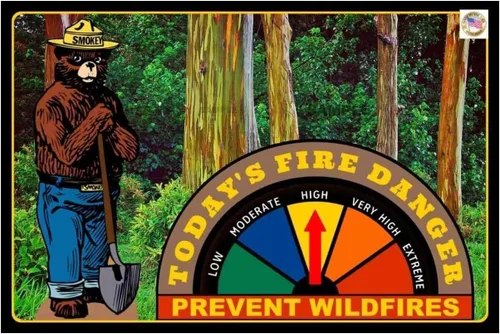 Smokey Bear - Letrero de calibre de trabajo ajustable de 8 x 12 pulgadas, fabricado en Estados Unidos, metal para todo tipo de clima. Calibre