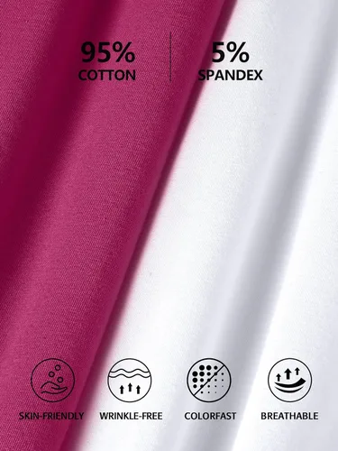 Miniatura 12 de Camisa Attraco de algodón, con tirantes estilo espagueti, con brasier incorporado, 2 paquetes, para mujer