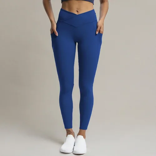 Miniatura 67 de Aoxjox Trinity - Pantalones de yoga de cintura alta con bolsillos para mujer, control de abdomen, cintura cruzada, leggings de entrenamiento suaves