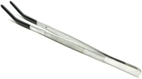 Miniatura 6 de JTS - Pinzas de punta recubiertas de PVC con puntas dobladas de goma para laboratorio industrial de joyería, puntas de pinzas tienen revestimiento