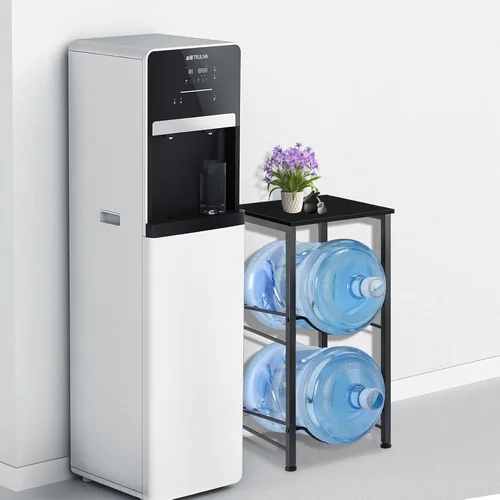 Miniatura 2 de MOOACE Estante para jarra de agua de 5 galones, organizador de 2 niveles para botellas de agua con estantes de almacenamiento, estante dispensador