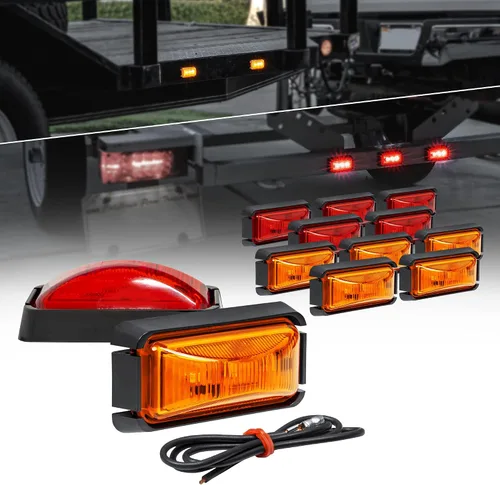 Miniatura 31 de TRUE MODS 2 piezas 2.5" Luz LED roja para remolque con bisel negro [DOT FMVSS 108] [SAE P2PC] [montaje superficial] [impermeable IP67] luces de Rojo