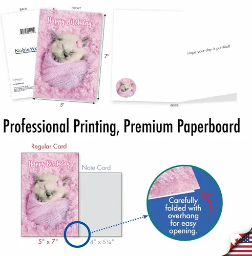 Miniatura 4 de The Best Card Company - Tarjeta de felicitación de cumpleaños de 1 gato con sobre - Papelería de gatito lindo, tarjeta de felicitación de cumpleaños