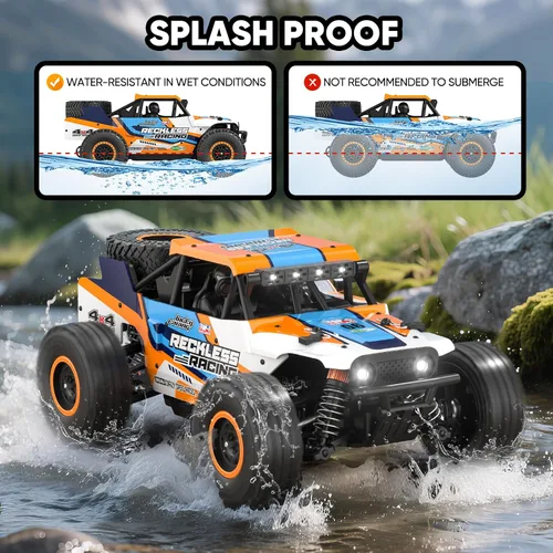 Miniatura 6 de Axirata Auto a Control Remoto, Alta Velocidad 40+KM/H Todoterreno Juguetes de Auto RC Rápido, 1:20 Monster RC Truck 4WD 2.4GHz Impermeable