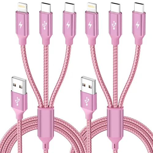 Miniatura 11 de Cable de carga múltiple, cable de carga 3 en 1 para múltiples dispositivos, cable USB universal con tipo C/IP/micro USB para iPhone