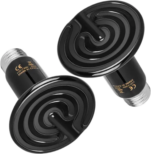Miniatura 7 de Simple Deluxe Bombilla emisora de calor de cerámica de 25 W (Mini) para reptiles, sin emisor de luz, calentador de gallinero para mascotas anfibias
