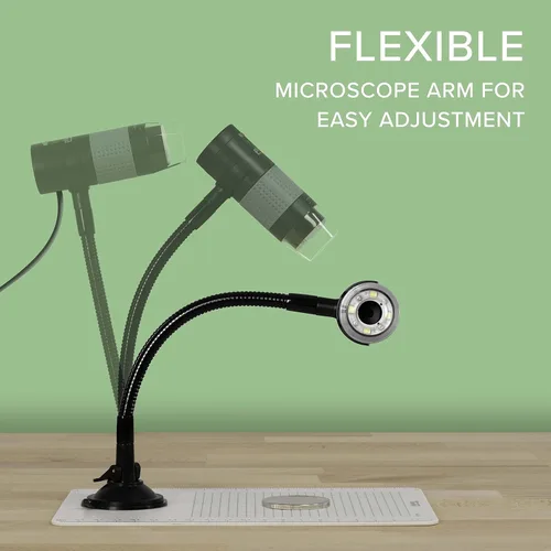 Miniatura 5 de Plugable - Microscopio digital USB 250x, cámara micro de 2 Mpx con brazo flexible y soporte - Microscopio USB y USB-C portátil, compatible