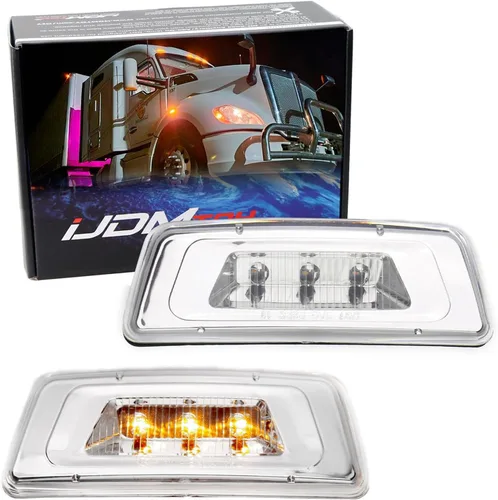 Miniatura 10 de iJDMTOY Lentes ámbar súper brillantes LED para rueda delantera delantera Fender Side Marker Lights compatibles con Kenworth T680 T700 T880