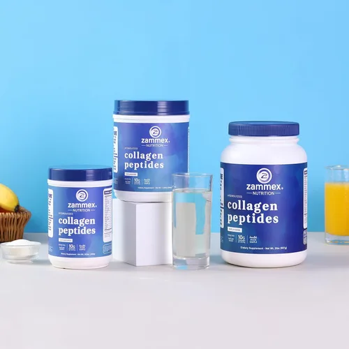 Miniatura 6 de Zammex Péptidos de colágeno premium en polvo sin sabor, proteínas hidrolizadas tipos I y III, apoya el cabello, la piel, las uñas