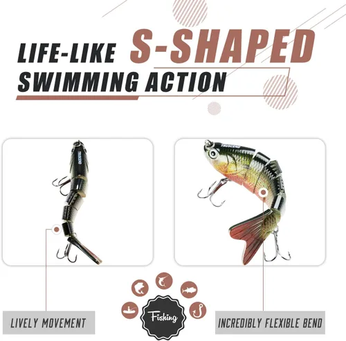 Miniatura 5 de TRUSCEND Swimmax - Señuelos de pesca realistas para agua salada y agua dulce, para trucha lucioperca, lucio, salmón azul, cebo, pesca de lubina