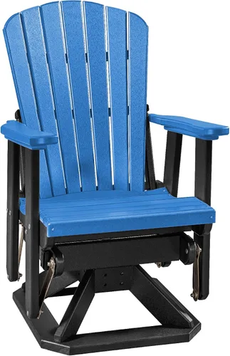 Miniatura 17 de DutchCrafters Slat Fan Back Poly Adirondack Swivel Glider Outdoor Patio Chair (Black)