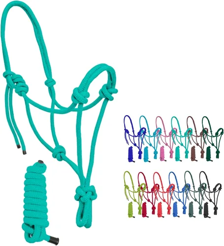 Miniatura 11 de Resistance Halter de cuerda ajustable de nailon liso con plomo a juego de 6 pies