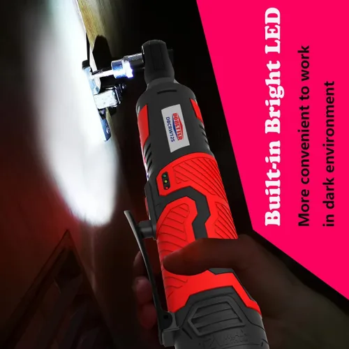 Miniatura 5 de Dobetter Llave de trinquete inalámbrica 3/8 Llave de trinquete eléctrica, herramienta de trinquete de 55 N·m con baterías de litio de 2 Ah