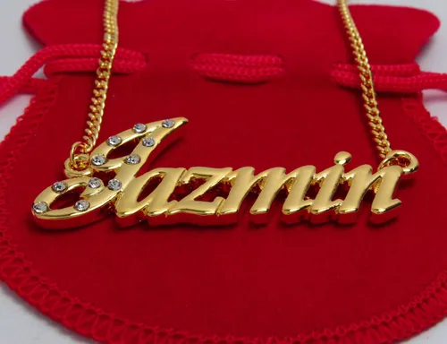 Miniatura 2 de Collar con nombre "Jazmin" - Chapado en oro amarillo de 18 quilates