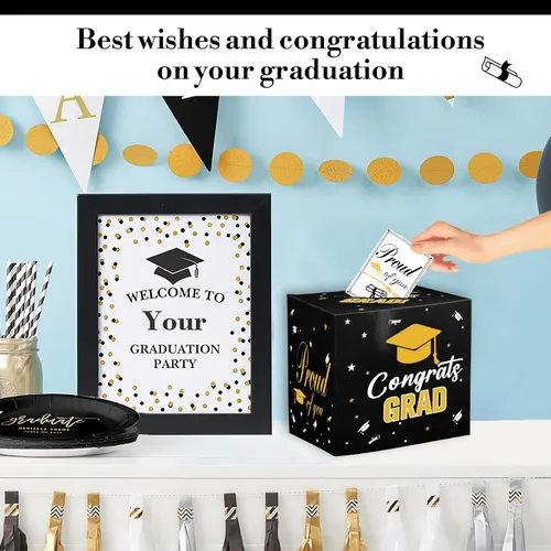 Miniatura 5 de Caja de tarjetas de graduación, decoraciones de fiesta de graduación 2026, cajas de tarjetas para graduación 2026, soporte para caja de graduación