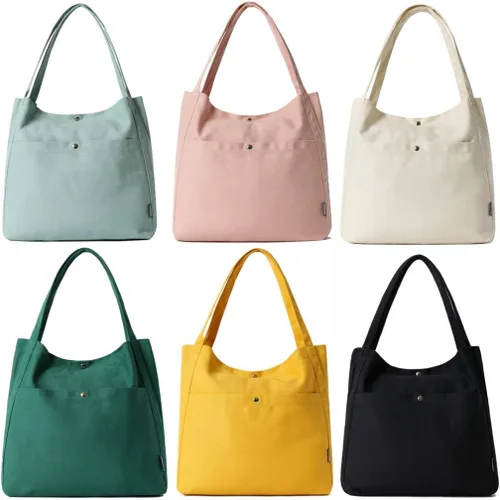 Miniatura 7 de Bolso de lona para mujer, ligero, para el trabajo, la escuela, con asa superior
