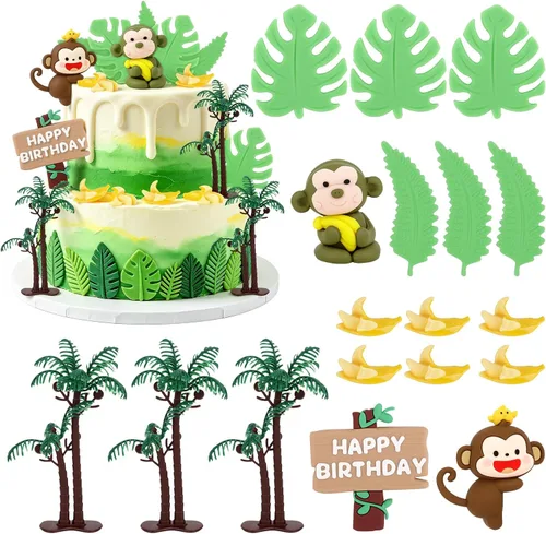 Miniatura 39 de Hooqict 26 piezas de decoraciones de pasteles de los años 80 y 90, decoraciones retro de los años 80 de hip hop con bolas de purpurina para cupcakes
