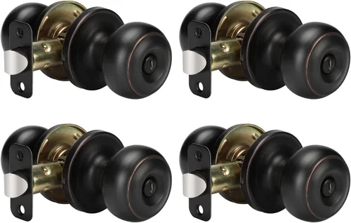 Miniatura 45 de Goldenwarm - Perillas interiores de puerta de bronce aceitado, perillas para puerta de dormitorio, pomo de puerta de bronce con privacidad, perilla