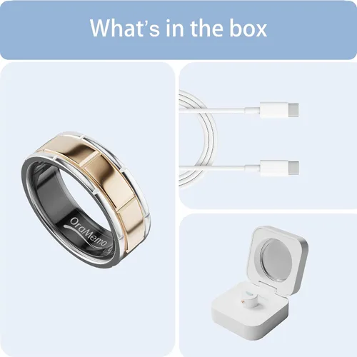 Miniatura 8 de Anillo inteligente 1.0 para hombres/mujeres, sin cuota de suscripción, 7-8 días de duración de la batería, HRV/monitoreo de estrés/pista de Oro
