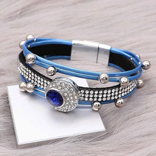 Miniatura 9 de Brazalete de pulsera con dije a presión, joyería de poliuretano trenzada, botón a presión, Cuero