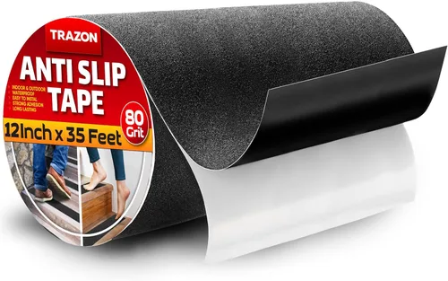 Miniatura 9 de Cinta de agarre - Cinta antideslizante resistente transparente para interiores y exteriores, 1 pulgada * 35 pies, rollo/adhesivos antideslizantes