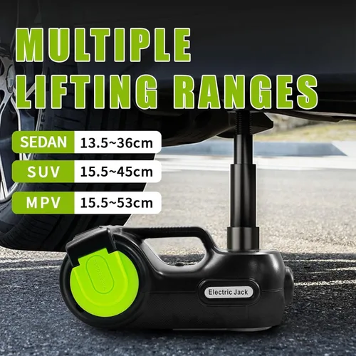 Miniatura 6 de E-HEELP Electric Car Jack Kit 5 ton 12V Hydraulic Car Jack Lift (Lifting Range: 5.3-14.17inches) with Impact Wrench Inflator Pump for Car SUV Sedan