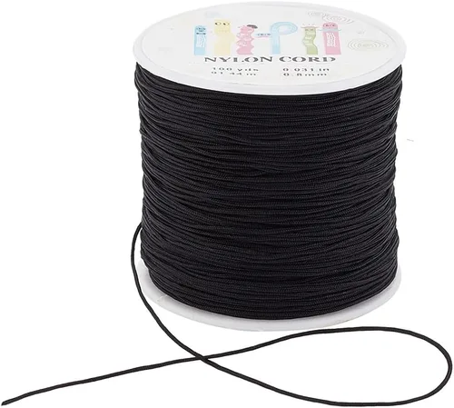 Miniatura 12 de PH PandaHall Cuerda de nailon de 100 yardas de 0.031 in, cordón de anudado chino de nailon Kumihimo hilo de macramé trenzado para sombra ciega, mini