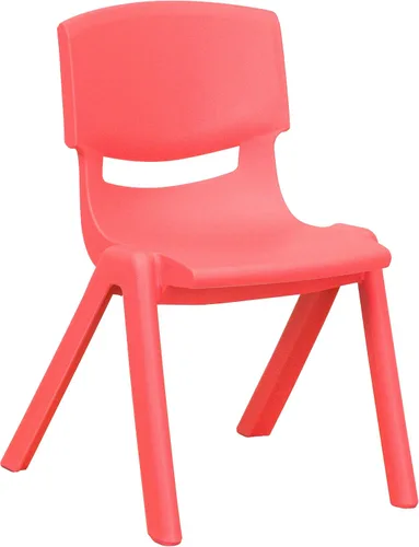 Miniatura 2 de Flash Furniture Whitney - Paquete de 10 sillas escolares apilables de plástico rojo con altura de asiento de 12 pulgadas