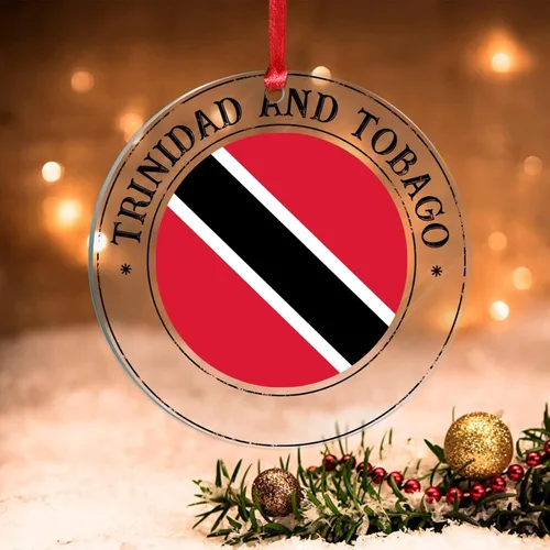 Miniatura 19 de Adorno de árbol de Navidad de Bahamas, bandera de las Bahamas, adornos acrílicos para decoraciones de Navidad, bandera nacional, recuerdo del país