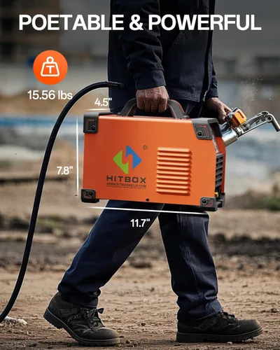 Miniatura 9 de HITBOX Soldador TIG AC/DC con Pulso, Máquina de Soldadura de Aluminio Profesional de 200A con Onda Cuadrada/Electrodo/MMA/IGBT, Soldador de Arco