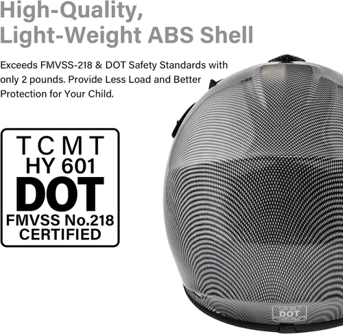 Miniatura 100 de TCMT Casco de motocross para jóvenes, certificado por DOT, casco de motocross ATV de cara completa para niños con gafas, guantes y bolsa para casco