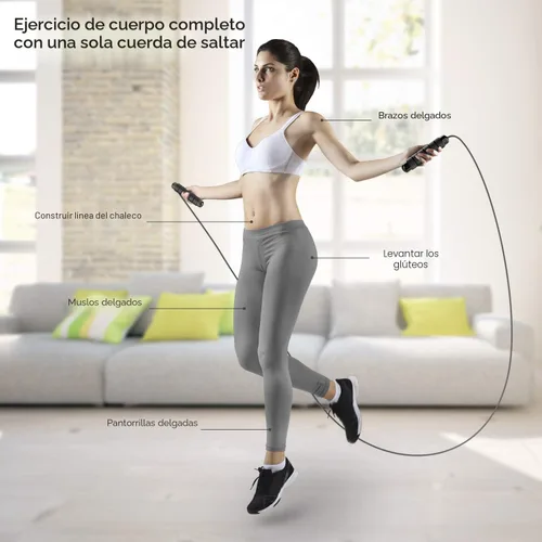 Miniatura 5 de Cuerda de saltar sin enredos de velocidad rápida, cable de salto con rodamientos de bolas para mujeres, hombres y niños, cuerda de saltar de acero