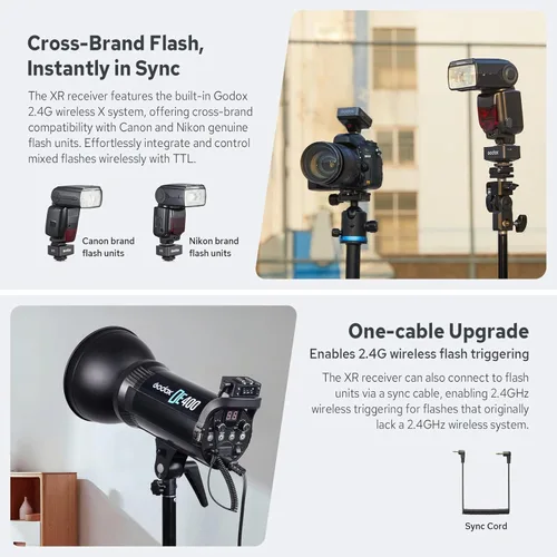 Miniatura 3 de Godox XR TTL Receptor flash inalámbrico para Canon Nikon, actualización de Godox X1R, sincronización de disparador remoto HSS 2.4G con X3/X3Pro