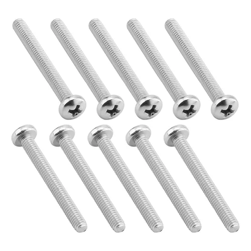 Miniatura 48 de Tornillos de máquina de jalar de perilla M4-0.028x0.197 in M4-0.028x0.197 in Tornillos de cabeza plana métrica Phillips Drive Tornillo de cabeza
