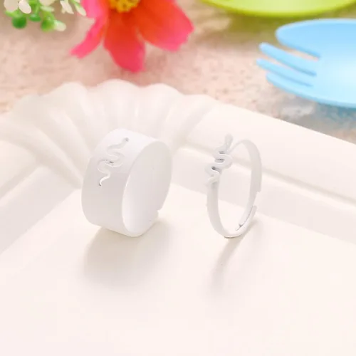 Miniatura 2 de TikTok - Anillo de serpiente con diseño de rompecabezas diseño de serpiente ajustable rosa promesa abierta anillos de compromiso para mujeres y niñas