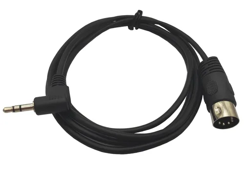 Miniatura 2 de Cable DIN de 5 pines, DIN 5 pines MIDI macho a 0.138 in TRS macho estéreo macho cable de conexión de audio de ángulo de 90 grados para tarjeta