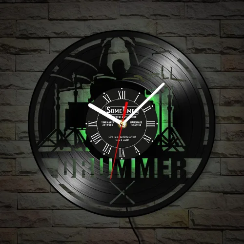 Miniatura 9 de The Geeky Days Reloj de pared con nombre personalizado, 7 colores cambiantes, reloj de pared de vinilo con luz nocturna LED, reloj de pared
