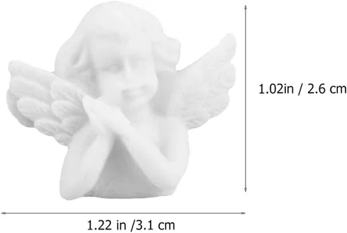 Miniatura 2 de EXCEART 60 piezas de figuras de ángel en miniatura, mini estatua de ángel, adornos de resina, cuentas planas para bricolaje, álbumes de recortes