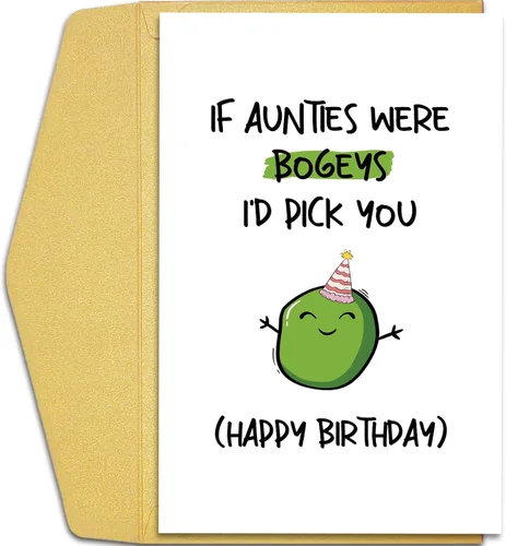 Qiliji Divertida tarjeta de cumpleaños para tía, tarjeta de cumpleaños humorística para tía, tarjeta de feliz cumpleaños de sobrina sobrino, If