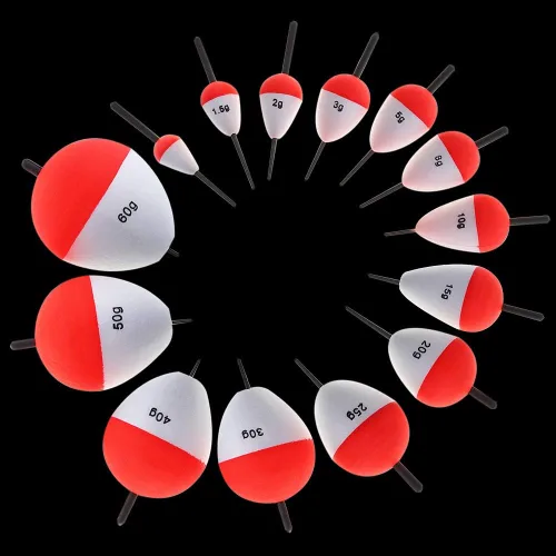 Miniatura 3 de Flotador de espuma dura a presión rojo y blanco para Crappie, Panfish, Walleyes, 14