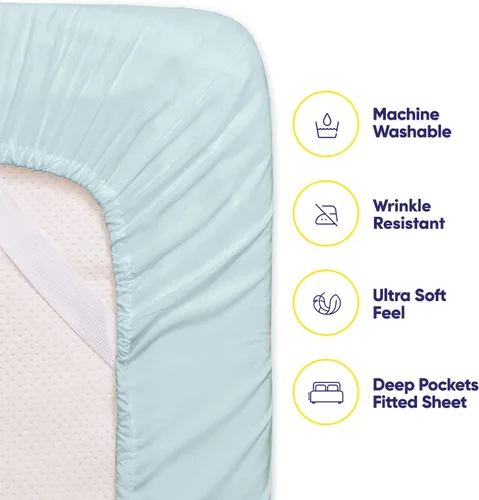 Miniatura 3 de Sábanas de cama tamaño California King – 6 piezas 1500 Supreme Collection Juego de sábanas de microfibra cepillada fina con bolsillos profundos Aqua