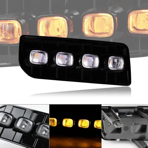 Miniatura 2 de Switchback - Lámpara LED ámbar blanca para parachoques delantero, antiniebla, diurna, secuencial, función de señal de giro LED compatible con Toyota