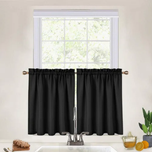 Miniatura 34 de CAROMIO - Cortina para cocina, cortina texturizada, cortinas para ventana de baño, varios tamaños