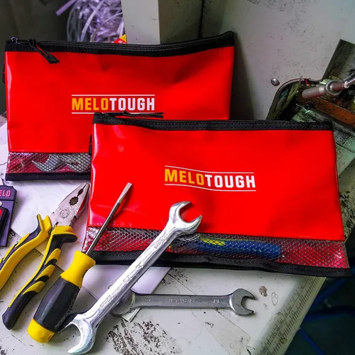 Miniatura 5 de MELOTOUGH Material impermeable 12 pulgadas bolsa de herramientas con cremallera paquete de 2, bolsa de herramientas multiusos para herramientas