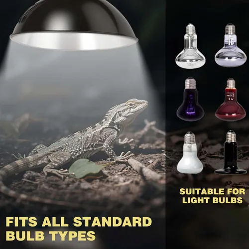 Miniatura 6 de Lámpara estándar de cúpula de 8.5 pulgadas para lámparas de calentamiento de reptiles, emisores de calor cerámicos para objetos, hasta 200W