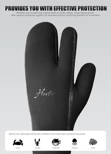 Miniatura 5 de Hevto Guantes de neopreno de 0.118 pulgadas y 0.197 pulgadas para hombres y mujeres, guantes de buceo GBS para mantener el calor en agua fría