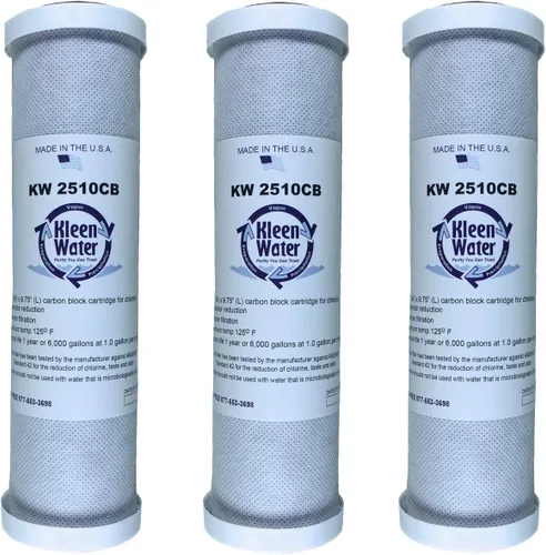 KleenWater KW2510CB Filtros compatibles con GE GXWH01C GXRV10ABL GXSV10C GXSL03C FXWTC, filtros de repuesto de bloque de carbono, juego de 3