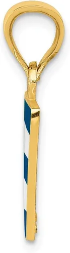 Miniatura 2 de Colgante de bandera de Cuba esmaltado en oro amarillo de 14 quilates, Metal Esmalte